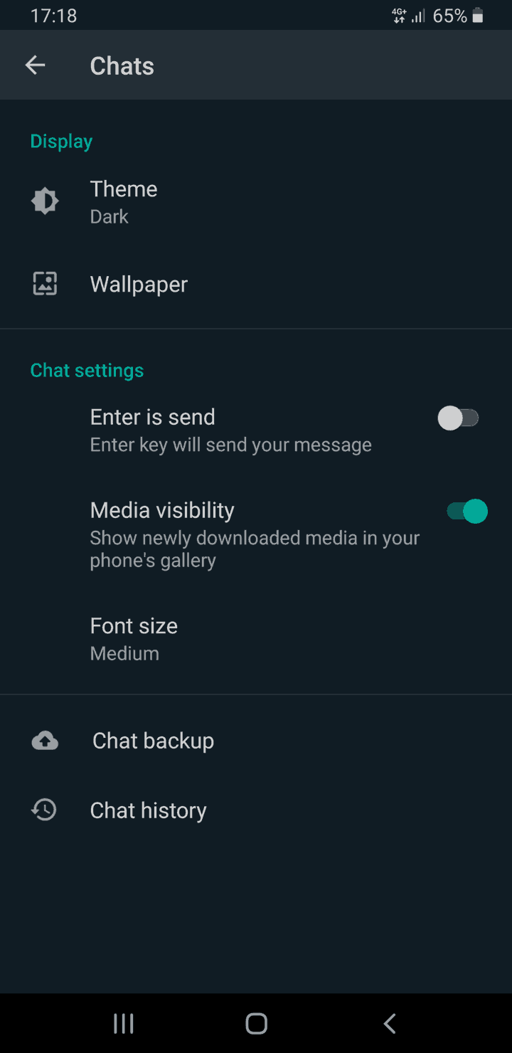 WhatsApp now has a dark mode