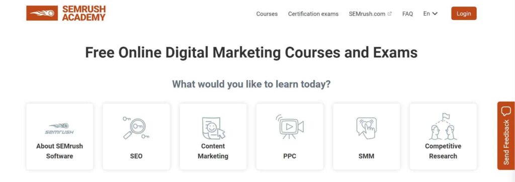 SEMRUSH digital marketing course